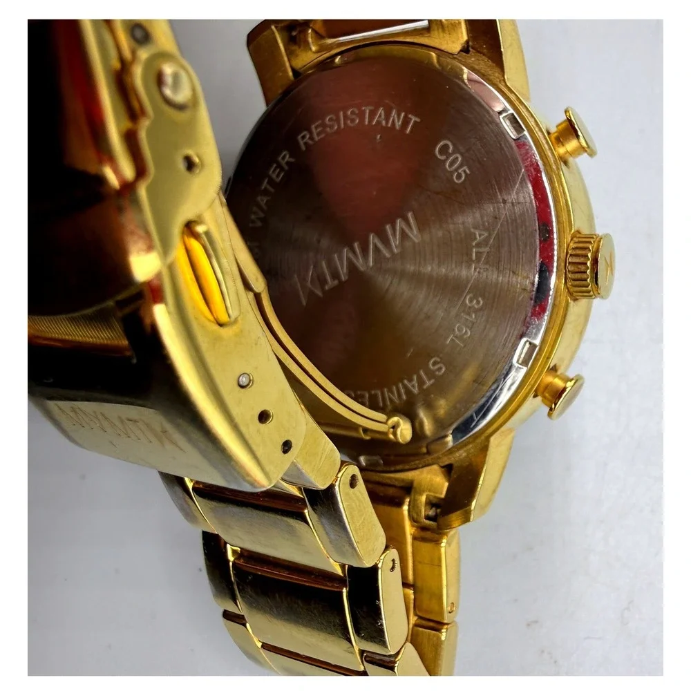 MVMT Chrono Gold Black Dial 45mm Mens Watch Stainless Steel C05 5ATM *Read